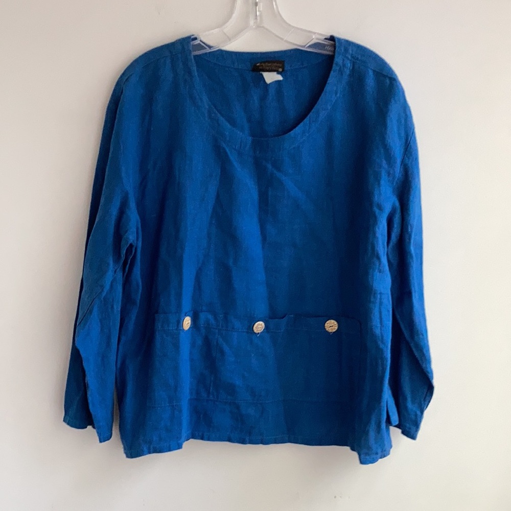 Liz and Jane 100% Linen Blouse Top Laganlook Small